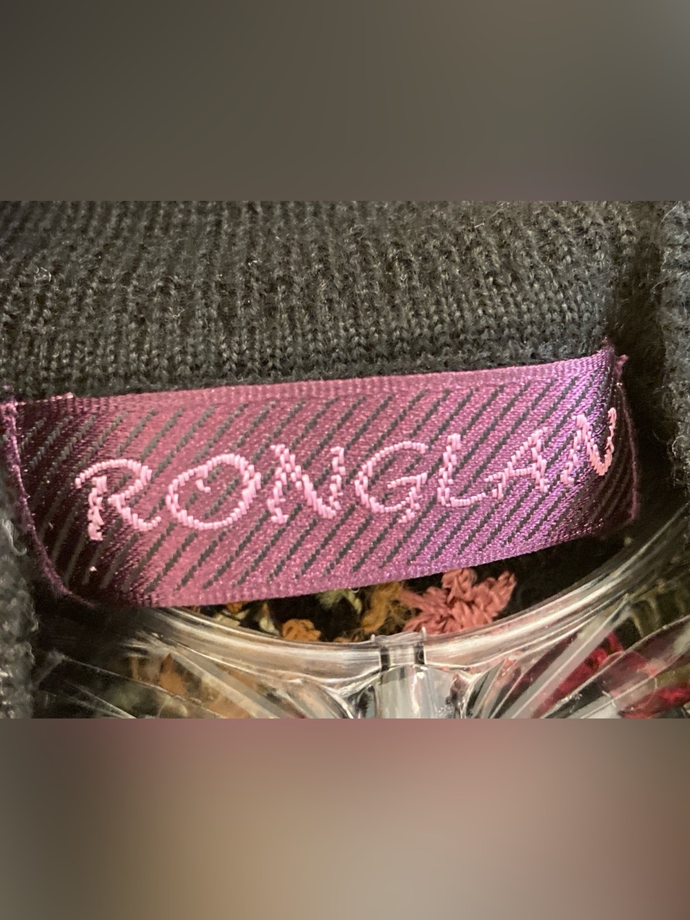 Ronglan Black Embroidered Beaded Sweater Mock Neck Long Sleeve - Picture 10 of 12